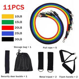 Fitness Rally Elastic Rope Resistance Band-11pcs-8