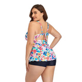 Floral Plus Size Tankini Swim Top - Trendy Beachwear-5