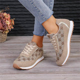 Flower Print Lace-up Sneakers Casual Fashion Lightweight Breathable Walking Running Sports Shoes Women Flats-6