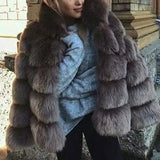 Fur fox fur hooded women's coat-5