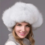 Fur hat fox fur Leifeng women's hat-BlueFox-4