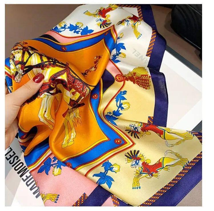 Genuine Silk Scarf Age Reducing Fashionable Small Square-4