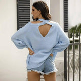 Halter Halter Sweater Off Shoulder Sweater-3