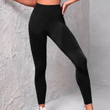 High Waist Seamless Yoga Pants Women's Solid Color Dot-3