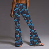 Hip Retro Printed Bootleg Pants Casual Pants-Style 1-2