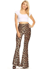 Hip Retro Printed Bootleg Pants Casual Pants-Leopard Print-6