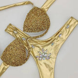 Hot Diamond European And American Swimsuit Bikini-Gold-3