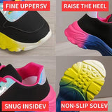 INS Style Rainbow Color Sports Shoes For Women Thick Bottom Lace-up Sneakers Fashion Casual Lightweight Running Walking Shoes-6