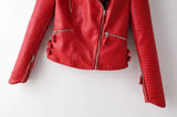 Irregular cuff motorcycle leather jacket-4