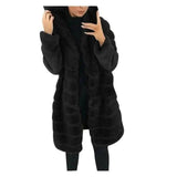 Jacket Winter White Big Solid Jackets For Women Long Coat-8