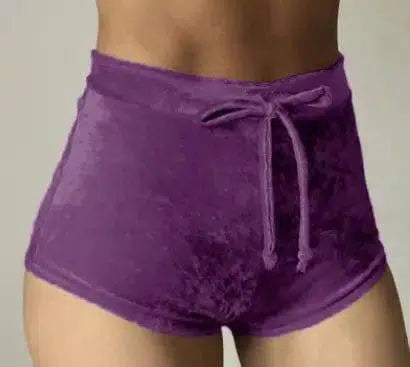 Jasmin Velvet Booty Shorts-Purple-10