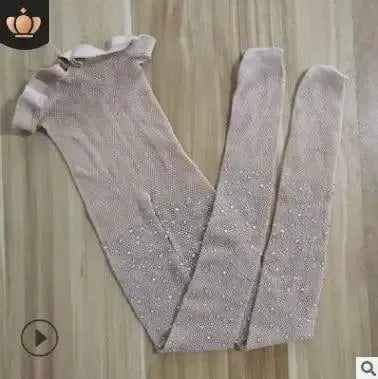 Kid's Socks Hot Drilling Fishnet Stockings Hollow Stockings-Flesh Color-5