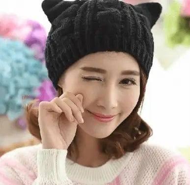 Knitted hat-black-7