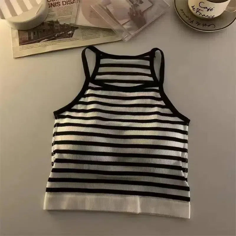 Korean Version Women Tank Tops Thread Solid Casual Fashion-8