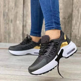 Comfortable Women's Wedge Sneakers for Daily Wear-Black-3