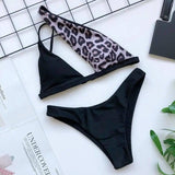 Ladies bikini two-piece suit-Ablackleopard-2