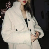 LOVEMI - Lovemi - Lamb fur collar coat