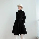 Lapel Lace Ladies Dress-Black-5