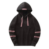 Large Size Solid Color Hooded Sweater-Black-2