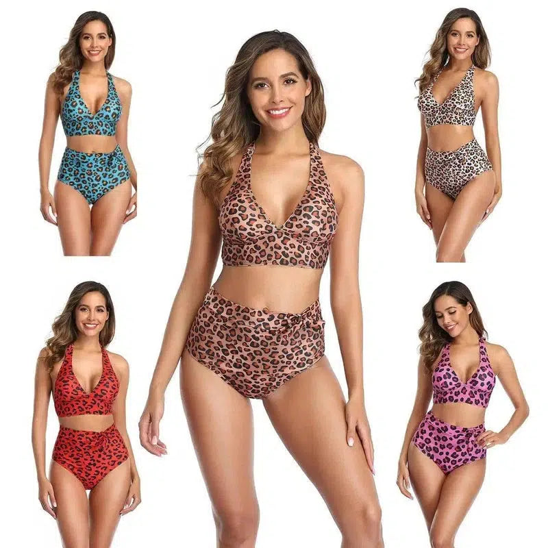 Leopard print bikini split swimsuit-1