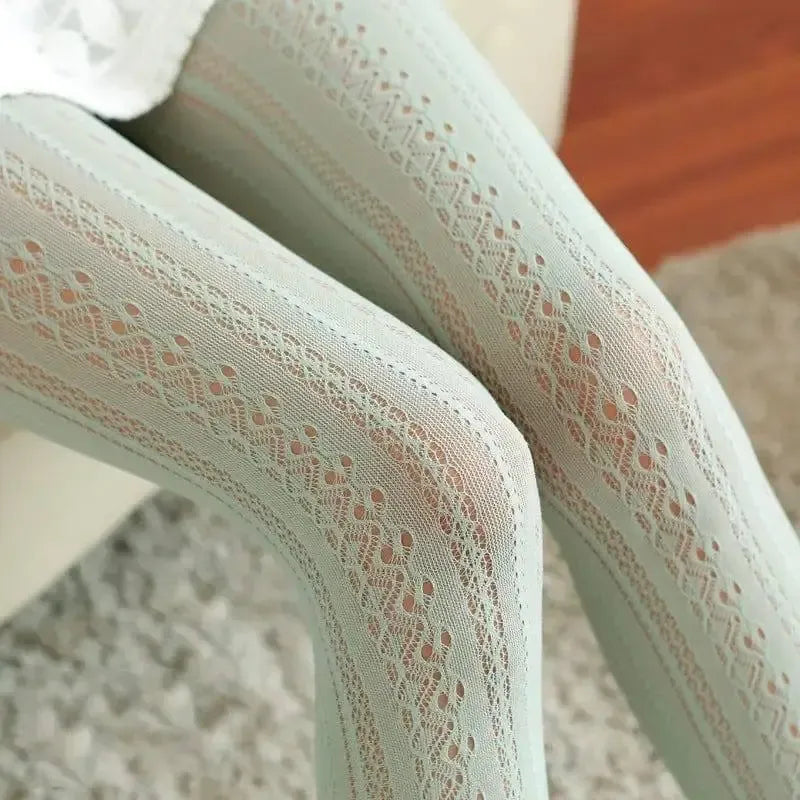 Lolita Lace Stockings Pantyhose-Light Green-2