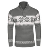 Long Sleeved Christmas Jacquard Knitting Sweater For Men-5