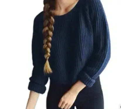 Long Sleve Classic Sweaters-Navy-9