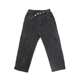 Trendy Oversized Black Tee & Street Style Jeans Combo-Gray-2