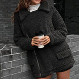 Loose Thickened Bubble Fleece Zipper Plush Coat-12