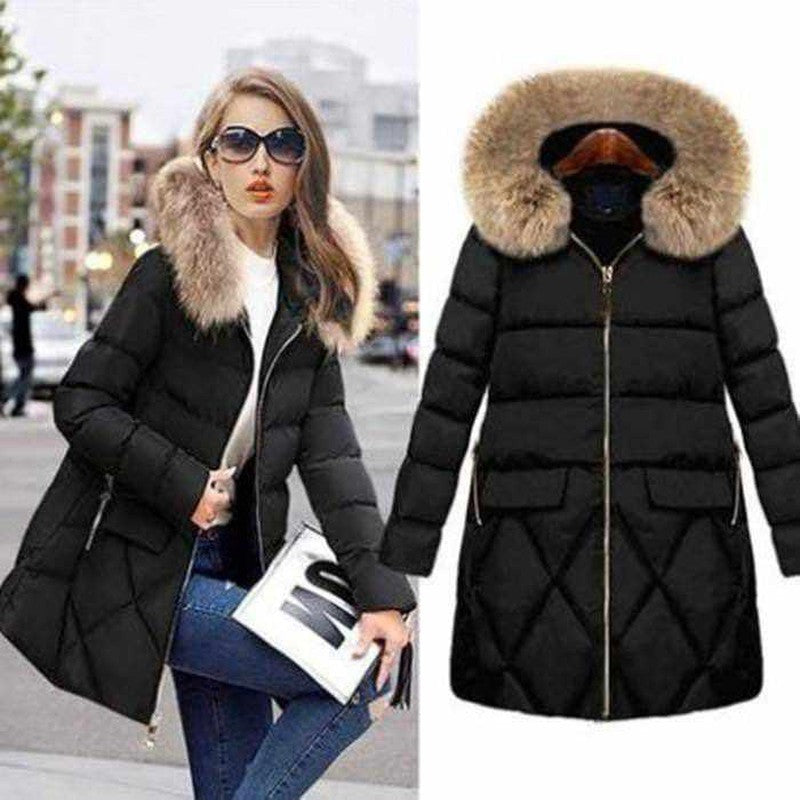 LOVEMI - Lovemi - 200 Kg Mid-Length Hooded Cotton Coat