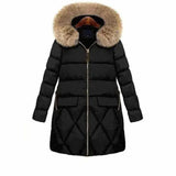 200 Kg Mid-Length Hooded Cotton Coat-Black-2