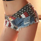 American Flag Patterned Mini Pants-6