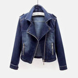 LOVEMI - Lovemi - Autumn Suit Collar Motorcycle Denim Jacket Looks