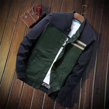 Baseball collar casual men's jacket-Deep Blue-2