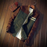 Baseball collar casual men's jacket-Coffee-3