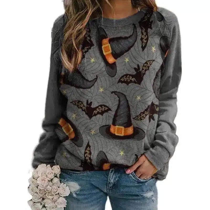 LOVEMI - Lovemi - Bat Print Pullover Sweater For Early Autumn