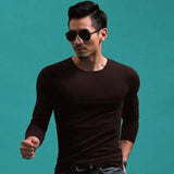 Black and white autumn clothes cotton tide top bottoming-Coffee-6