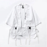 Cardigan cotton and linen casual robe-White-1