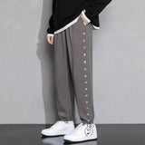 Casual Sports Ankle Foot Workwear Cropped Trousers-Dark Grey-2