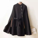 LOVEMI - Lovemi - Cloak-style Loose Wool Double-faced Woolen Coat