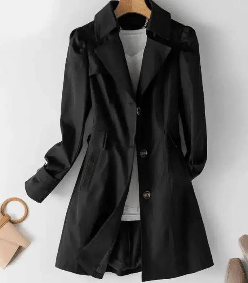 Coat Korean style slim long-Black-3