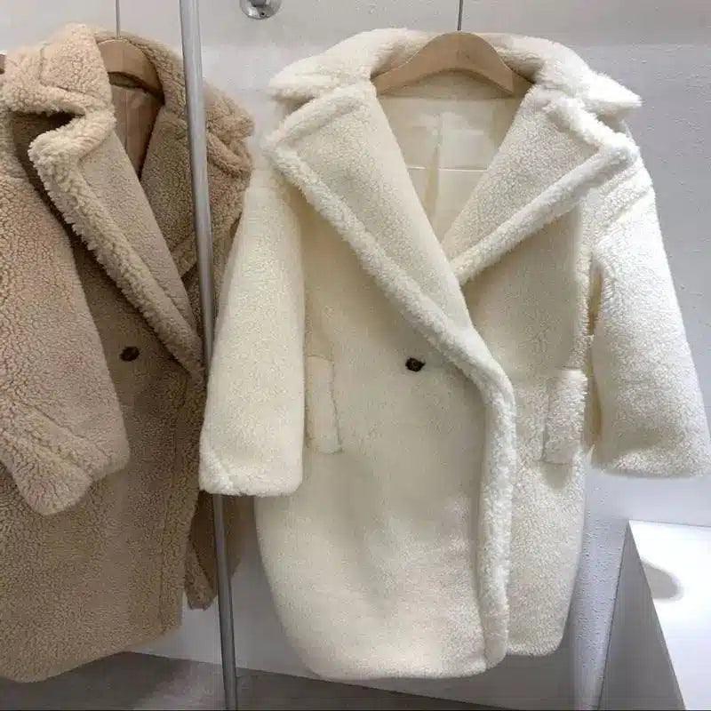 Coat Women's Wool Fur Profile Mid-Length Faux Fur-1