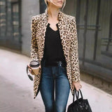 LOVEMI - Lovemi - Collar Long Sleeve Leopard Suit