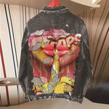 Custom Fingerprint Denim Jacket - Unique Style-Black-3