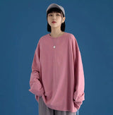 LOVEMI - Lovemi - Couple Solid Color Long-sleeved T-shirt