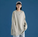 LOVEMI - Lovemi - Couple Solid Color Long-sleeved T-shirt