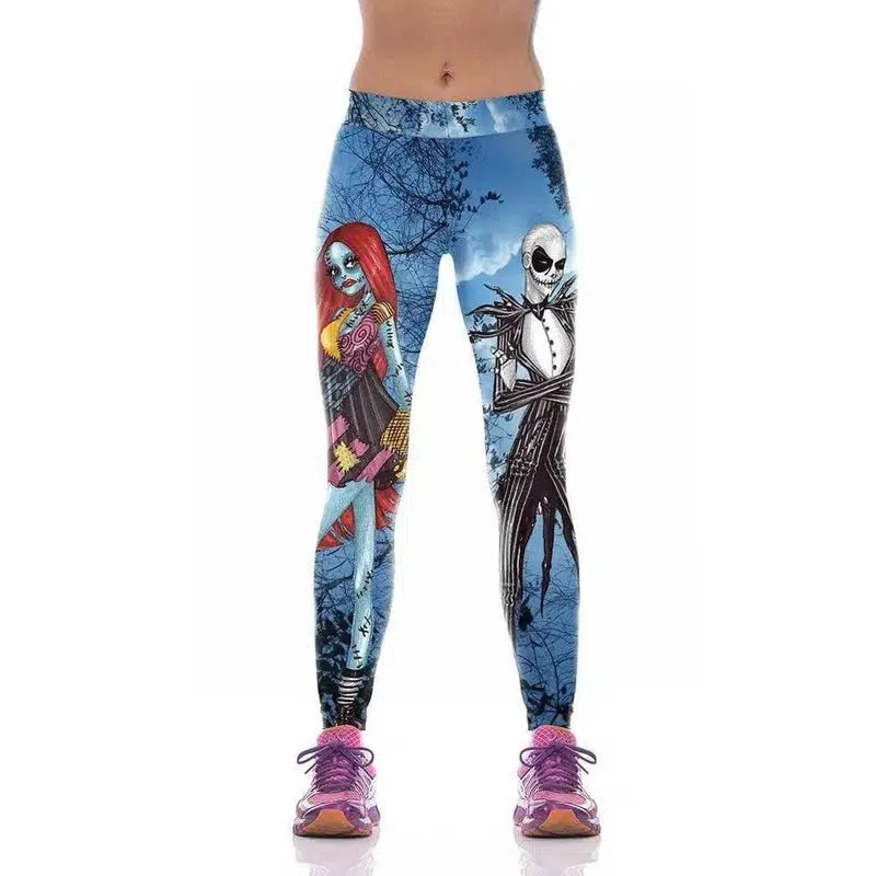 Digital print pants-Blue-2