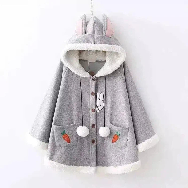 Kids' Animal Hooded Warm Cape Coat-Grey-2