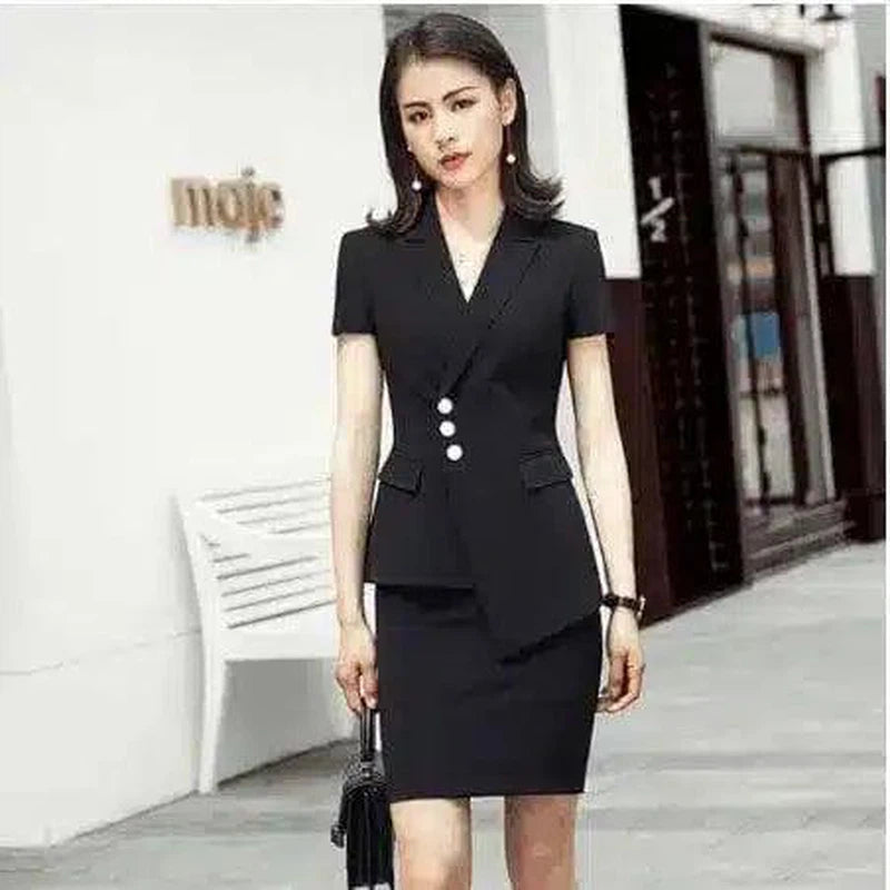 Elegant Formal Pants for Women - 3 Piece Suit-Black skirts-5