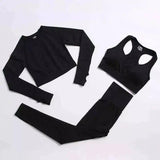 Women's Activewear Set - Gym Top & Leggings-Black-1